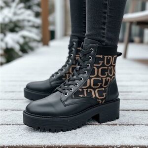 Guess Women’s Combat/Moto Lace Up Boots